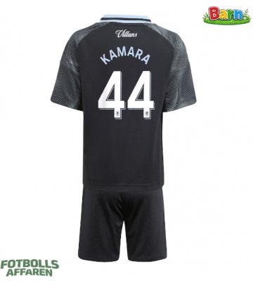 Aston Villa Boubacar Kamara #44 Bortaställ Barn 2025-26 Kortärmad (+ Korta byxor)